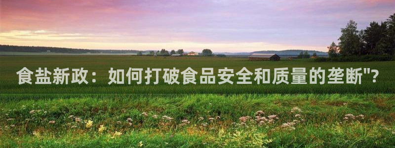 威九国际v96.81t：食盐新政：如何打破食品安全和质量的垄